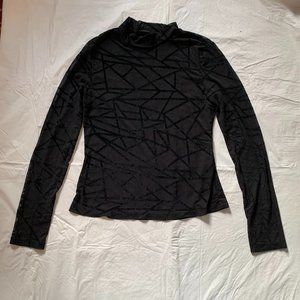 black mesh long sleeve top